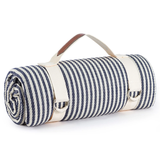 waterproof picnic blanket blue thin stripes
