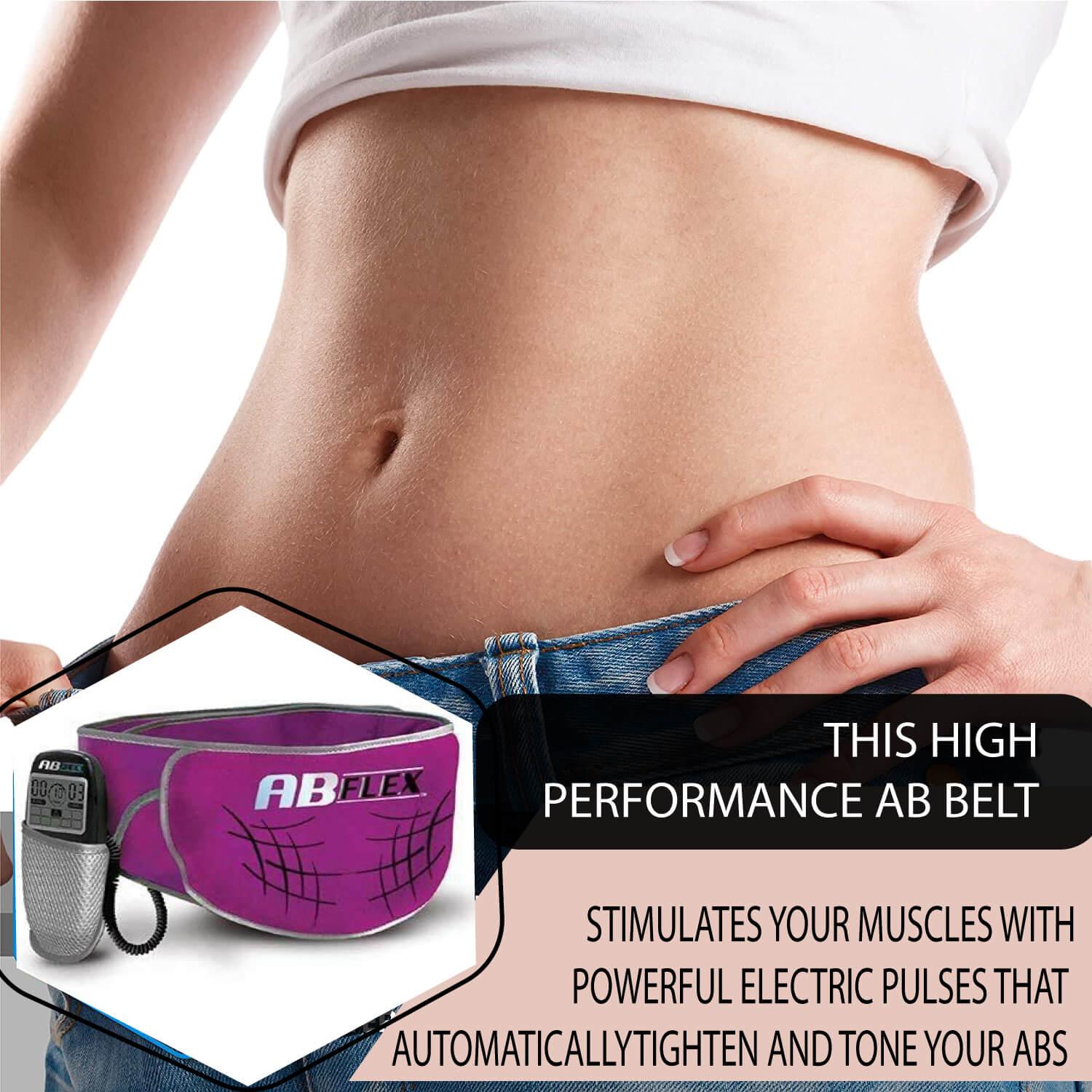 Ab Flex Ab Toning Belt for Slender Toned Stomach Muscles - Remote for Quick  and Easy Adjustments, 99 Intensity Levels, and 10 Workouts