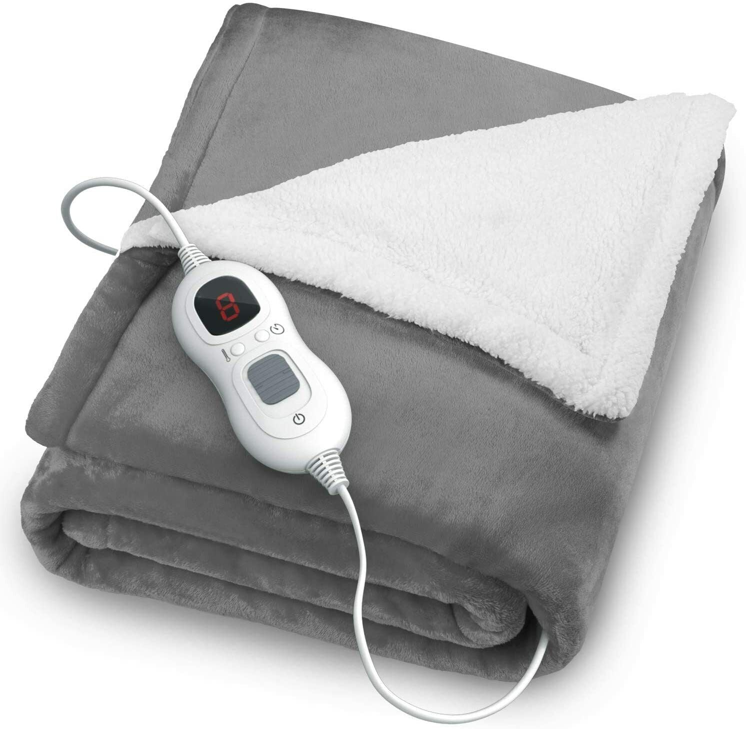 Fitted Electric Blanket Double - Heated Underblanket Bed Warmer with 4 Heat, Washable Electric Mattress Pad Heater, 135x120cm