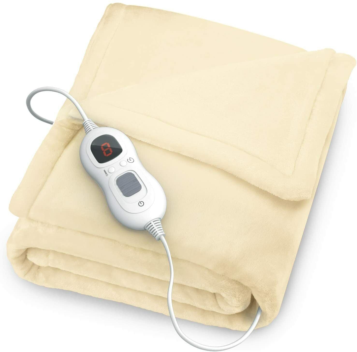 Fitted Electric Blanket Double - Heated Underblanket Bed Warmer with 4 Heat, Washable Electric Mattress Pad Heater, 135x120cm