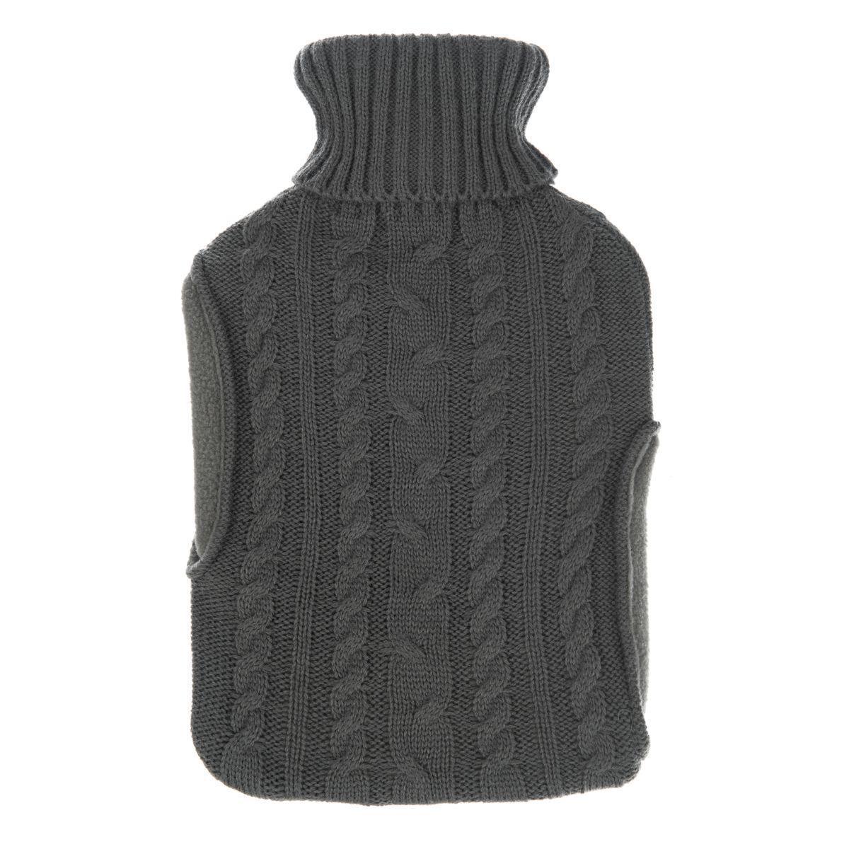Grey Hot Water Bottle With Cover