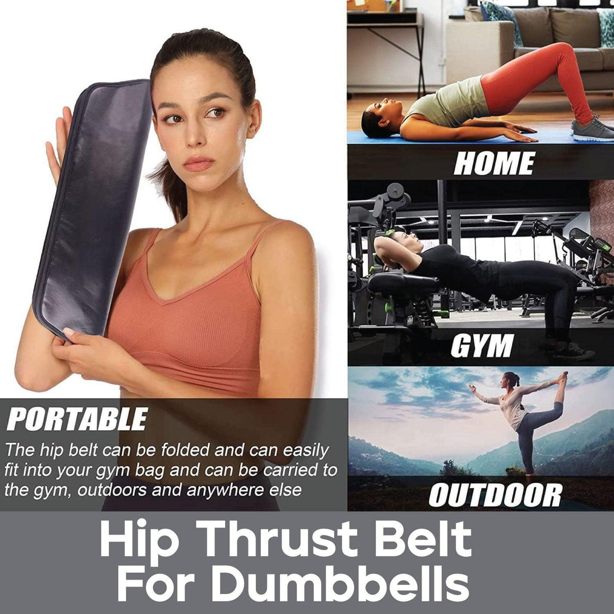 Hip Thrust Belt For Dumbbells Booty Bands Belt For Hip Thrust