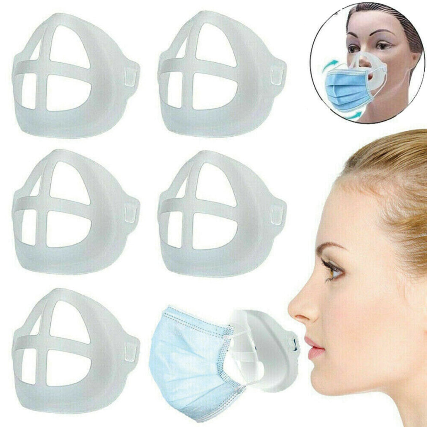 Face Mask Bracket - Lipstick Protector,Mask Bracket, Face Guard, 3D Mask Bracket, Mask Holder, Face Mask Bracket, Silicone Bracket Inner Support Frame