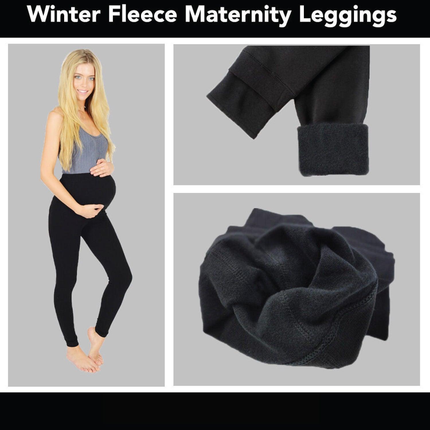 Fleece Lined Maternity Leggings - Mom Women's Thick Maternity Leggings Soft  Fleece Line Warm Full Length Cotton Leggings, Pregnancy Pants UK