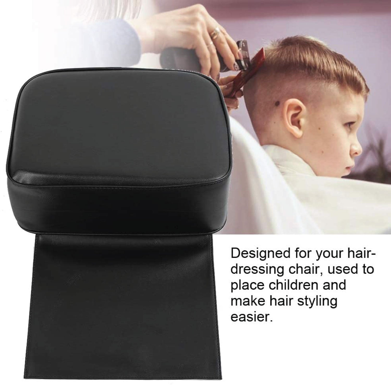 Barber Booster Seat - Salon Child Cushion, Hair Salon Barber Chair Child Booster Seat Cushion, Hair Cutting Styling Beauty SPA Equipment(black) - UK