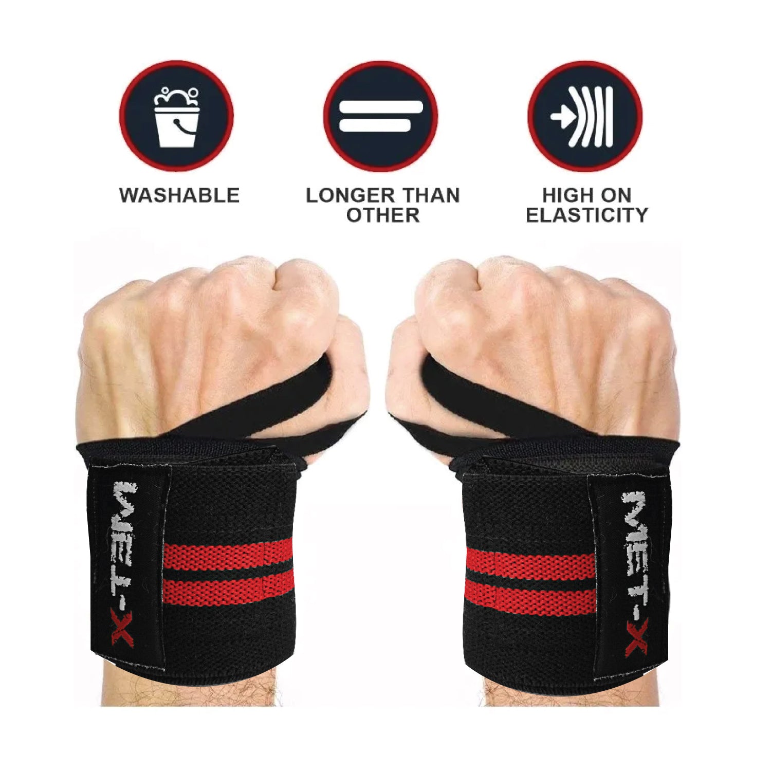 Wrist Straps for Weightlifting - Premium weight lifting wrist support  wraps, Weight Lifting Wrist Wraps Bandage Hand Support Gym Straps Brace  Cotton