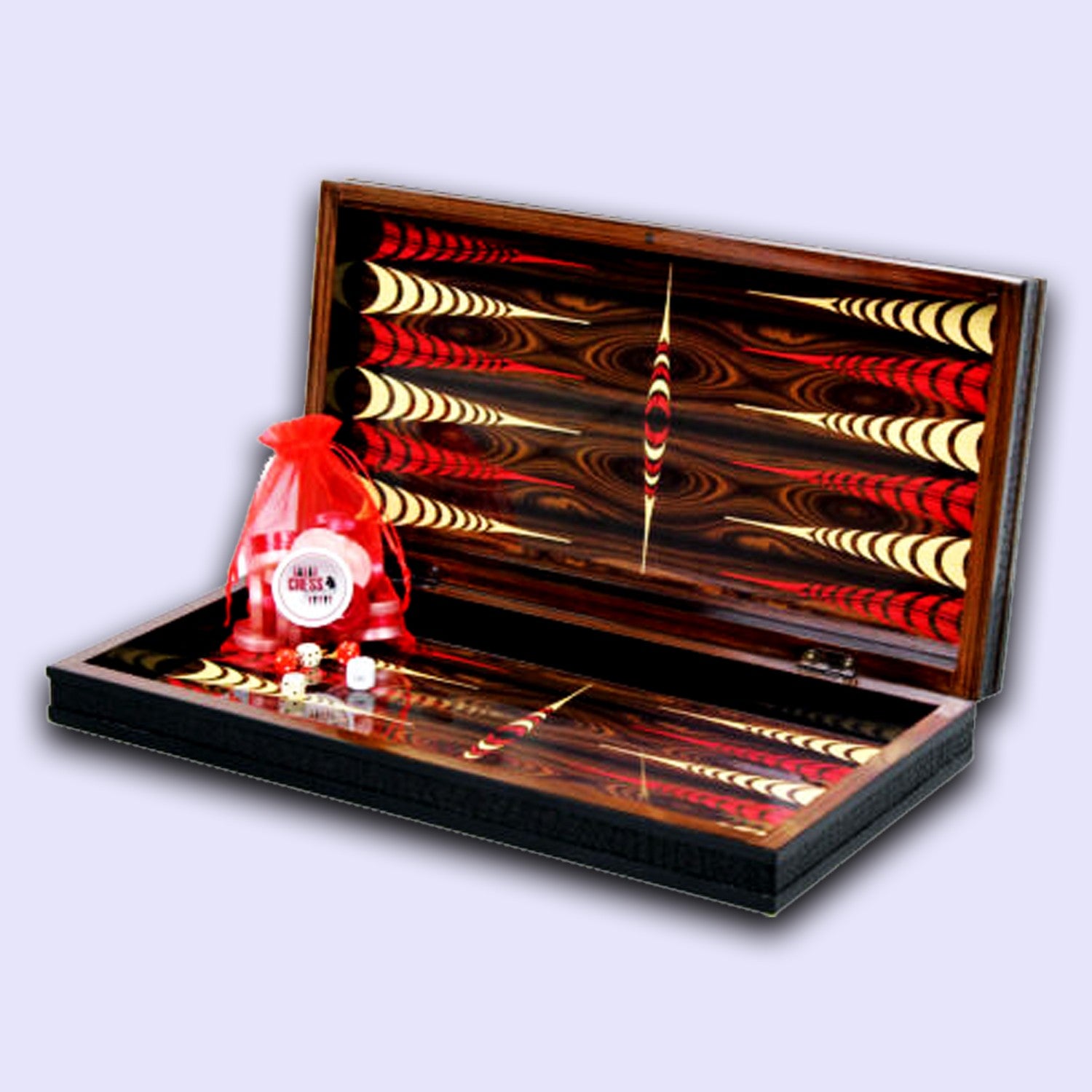  Wooden Backgammon Set Foldable Board 3