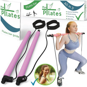 Portable Pilates Bar Kit - Workout Bar, | Gym Equipment for Home Use, Exercise Bar, Exercise Equipment for Women, Pilates Stick, Gym Stick