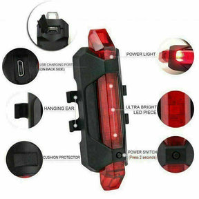 USB Rechargeable Bike Lights - Waterproof Red light